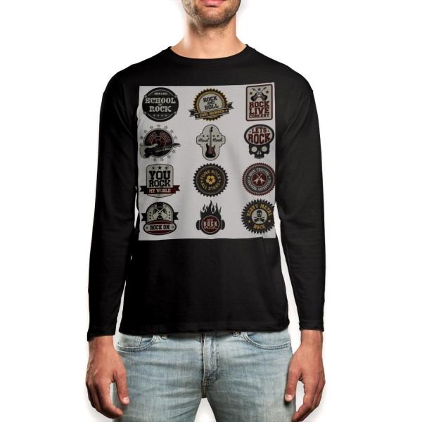 �����O T�V���c �����Y ���� �u���b�N �f�U�C�� XS S M L XL 2XL ����T �e�B�[�V���c �� black T shirt long sleeve  ���y�@�M�^�[�@�p�� 010166