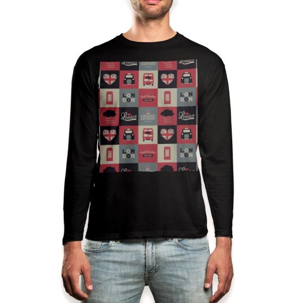 �����O T�V���c �����Y ���� �u���b�N �f�U�C�� XS S M L XL 2XL ����T �e�B�[�V���c �� black T shirt long sleeve  �C�M���X�@�����@�n�[�g 010432