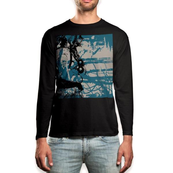 O TVc Y  ubN fUC XS S M L XL 2XL T eB[Vc  black T shirt long sleeve  CXg@@ 010953