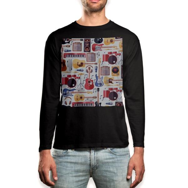 �����O T�V���c �����Y ���� �u���b�N �f�U�C�� XS S M L XL 2XL ����T �e�B�[�V���c �� black T shirt long sleeve  �M�^�[�@���y�@���������� 012037