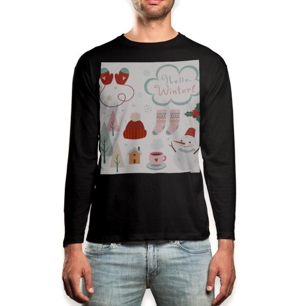 O TVc Y  ubN fUC XS S M L XL 2XL T eB[Vc  black T shirt long sleeve  ~@NX}X@䂫 015600