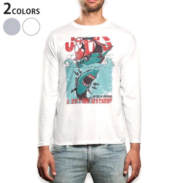 �����OT�V���c �����Y ���� �z���C�g �O���[ XS S M L XL 2XL T�V���c �e�B�[�V���c T shirt long sleeve  �T���@JAWS�@�C���X�g 005372