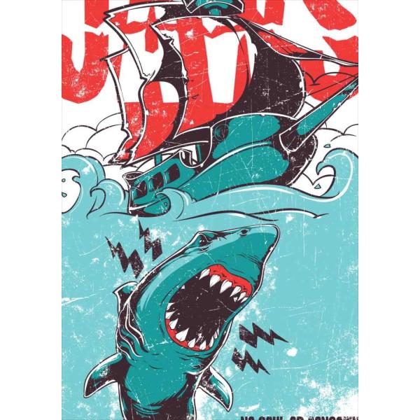 �|�X�^�[ �E�H�[���X�e�b�J�[ �V�[���� 127×178mm 2L �ʐ^ �� �C���e���A ������� wall sticker poster �T���@JAWS�@�C���X�g 005372
