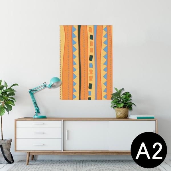 �|�X�^�[ �E�H�[���X�e�b�J�[ �V�[���� 420×594mm A2 �ʐ^ �� �C���e���A ������� wall sticker poster �I�����W�@�͗l�@�X�g���C�v 007047