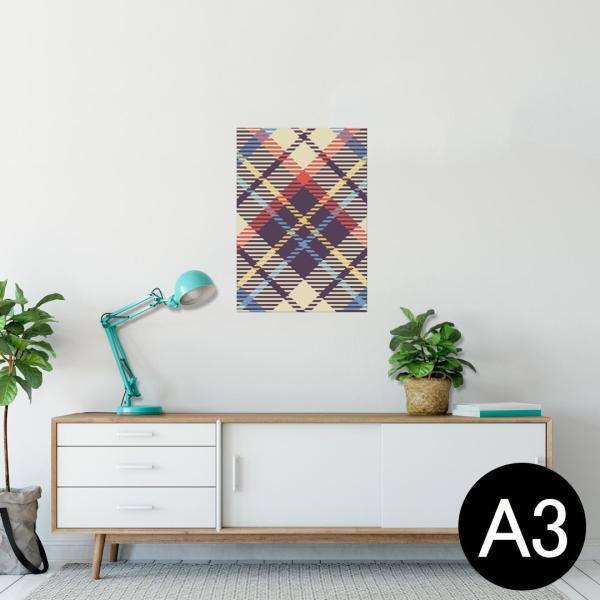 �|�X�^�[ �E�H�[���X�e�b�J�[ �V�[���� 297×420mm A3 �ʐ^ �� �C���e���A ������� wall sticker poster �`�F�b�N�@�͗l�@�J���t�� 007430