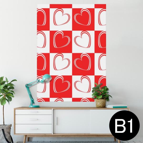 �|�X�^�[ �E�H�[���X�e�b�J�[ �V�[���� 728×1030mm B1 �ʐ^ �� �C���e���A ������� wall sticker poster �ԁ@���b�h�@�n�[�g�@�͗l 008376