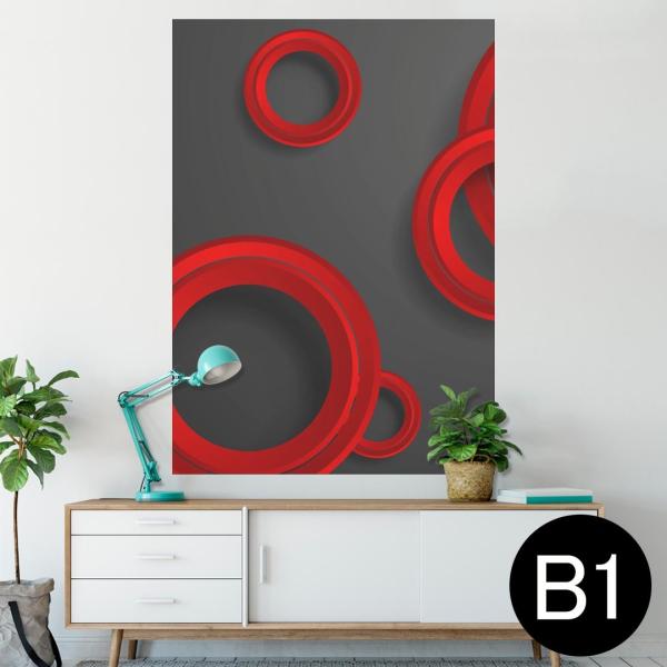 �|�X�^�[ �E�H�[���X�e�b�J�[ �V�[���� 728×1030mm B1 �ʐ^ �� �C���e���A ������� wall sticker poster �ԁ@���b�h�@���@�u���b�N�@�͗l 008593