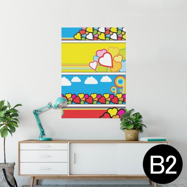 �|�X�^�[ �E�H�[���X�e�b�J�[ �V�[���� 515×728mm B2 �ʐ^ �� �C���e���A ������� wall sticker poster �n�[�g�@�J���t���@�|�b�v 004945