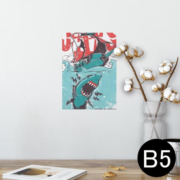 �|�X�^�[ �E�H�[���X�e�b�J�[ �V�[���� 182×257mm B5 �ʐ^ �� �C���e���A ������� wall sticker poster �T���@JAWS�@�C���X�g 005372