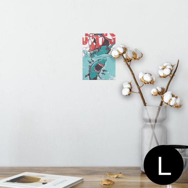 �|�X�^�[ �E�H�[���X�e�b�J�[ �V�[���� 89×127mm L�� �ʐ^ �� �C���e���A ������� wall sticker poster �T���@JAWS�@�C���X�g 005372