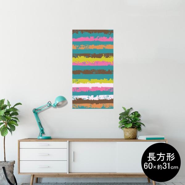 �|�X�^�[ �E�H�[���X�e�b�J�[ �����` �V�[���� 60×31cm Msize �� �������@�������� wall sticker poster �J���t���@�{�[�_�[�@�͗l 006504