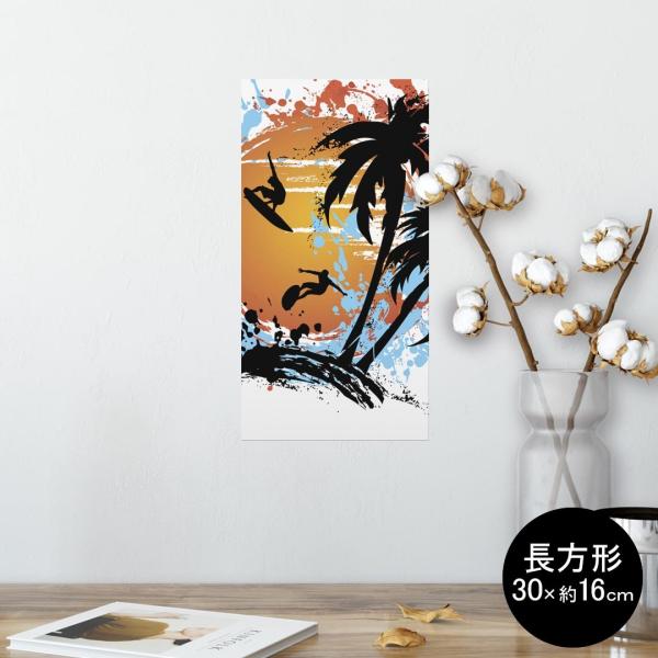 �|�X�^�[ �E�H�[���X�e�b�J�[ �����` �V�[���� ���� 30×16cm Ssize �� �������@wall sticker poster �T�[�t�B���@�C�@�C���X�g 003603