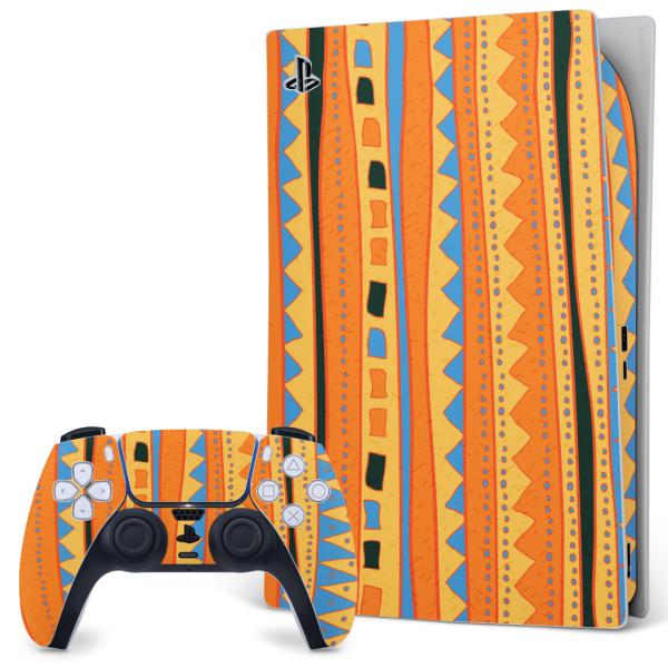 SONY PS5 �f�W�^���G�f�B�V���� �v���C�X�e�[�V���� ��p�������ȃX�L���V�[�� �\�邾���� �f�U�C���X�e�b�J�[  �I�����W�@�͗l�@�X�g���C�v 007047