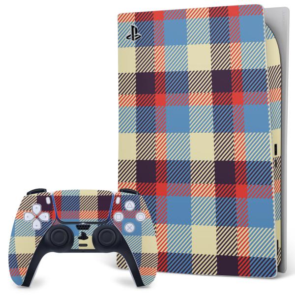 SONY PS5 �f�W�^���G�f�B�V���� �v���C�X�e�[�V���� ��p�������ȃX�L���V�[�� �\�邾���� �f�U�C���X�e�b�J�[  �`�F�b�N�@�͗l�@�@�u���[ 007432