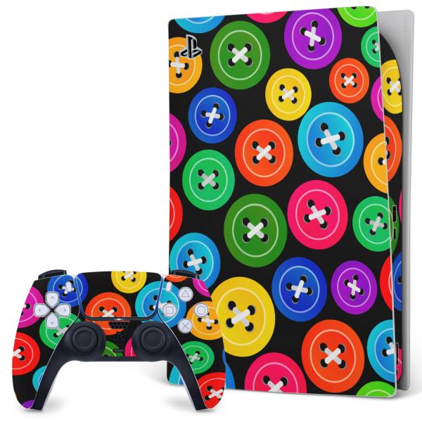 SONY PS5 �f�W�^���G�f�B�V���� �v���C�X�e�[�V���� ��p�������ȃX�L���V�[�� �\�邾���� �f�U�C���X�e�b�J�[  �{�^���@�ڂ���@�J���t���@�͗l 007504