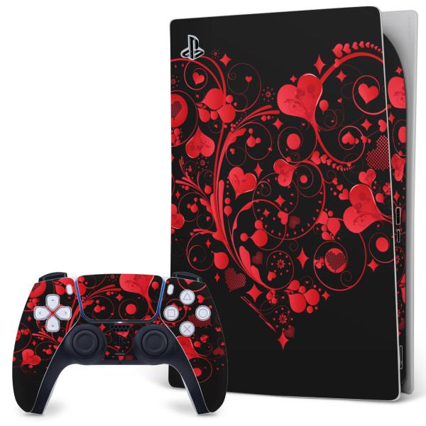 SONY PS5 �f�W�^���G�f�B�V���� �v���C�X�e�[�V���� ��p�������ȃX�L���V�[�� �\�邾���� �f�U�C���X�e�b�J�[  �n�[�g�@�ԁ@���b�h�@���@�u���b�N 007587