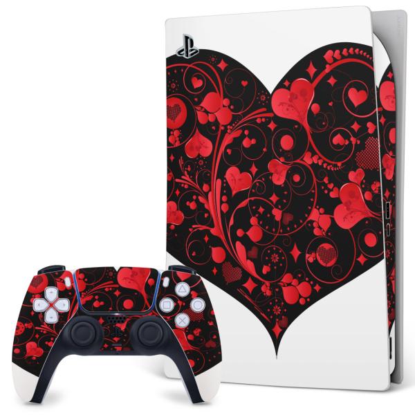 SONY PS5 �f�W�^���G�f�B�V���� �v���C�X�e�[�V���� ��p�������ȃX�L���V�[�� �\�邾���� �f�U�C���X�e�b�J�[  �n�[�g�@�ԁ@���b�h�@���@�u���b�N 007589