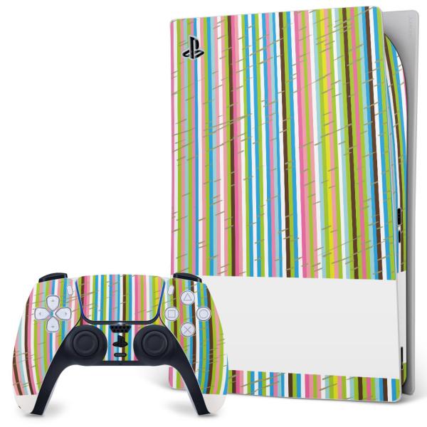 SONY PS5 �f�W�^���G�f�B�V���� �v���C�X�e�[�V���� ��p�������ȃX�L���V�[�� �\�邾���� �f�U�C���X�e�b�J�[  �X�g���C�v�@�J���t���@�͗l�@�n�[�g 007598