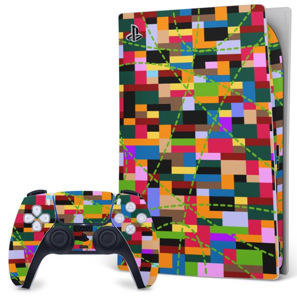 SONY PS5 �f�W�^���G�f�B�V���� �v���C�X�e�[�V���� ��p�������ȃX�L���V�[�� �\�邾���� �f�U�C���X�e�b�J�[  �J���t���@�΁@�O���[���@�͗l 007777