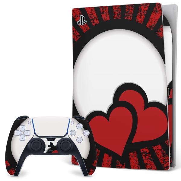 SONY PS5 �f�W�^���G�f�B�V���� �v���C�X�e�[�V���� ��p�������ȃX�L���V�[�� �\�邾���� �f�U�C���X�e�b�J�[  �ԁ@���b�h�@�n�[�g�@���@�u���b�N 007839