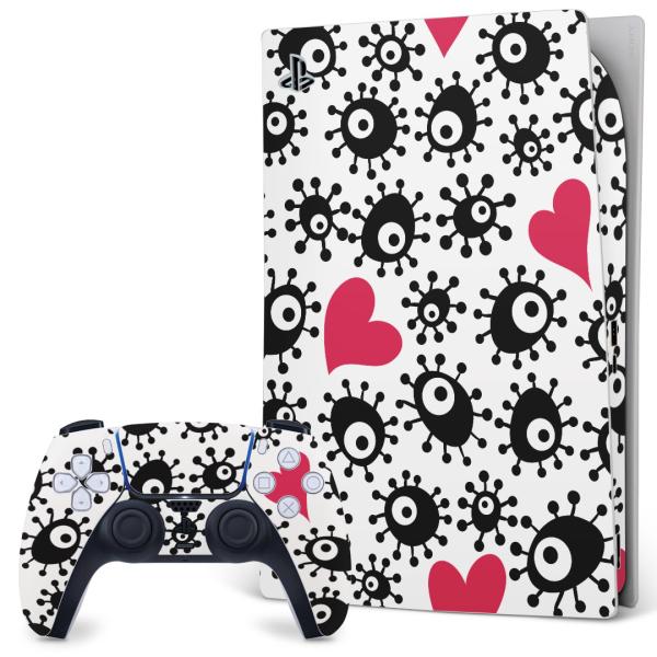 SONY PS5 �f�W�^���G�f�B�V���� �v���C�X�e�[�V���� ��p�������ȃX�L���V�[�� �\�邾���� �f�U�C���X�e�b�J�[  �n�[�g�@�����X�^�[�@���@�u���b�N 007845