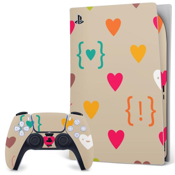 SONY PS5 �f�W�^���G�f�B�V���� �v���C�X�e�[�V���� ��p�������ȃX�L���V�[�� �\�邾���� �f�U�C���X�e�b�J�[  �n�[�g�@�J���t���@�͗l 007856