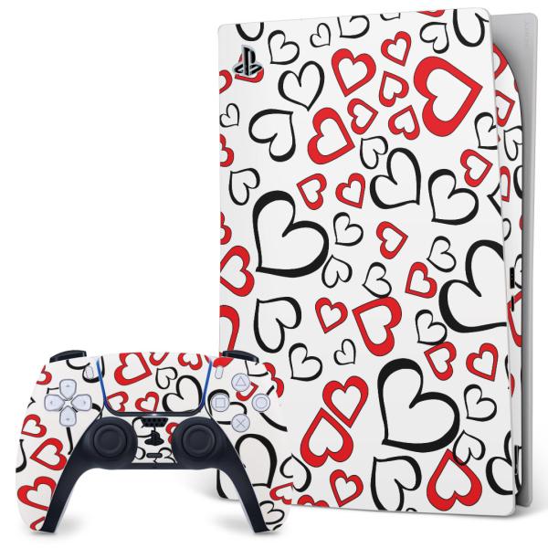 SONY PS5 �f�W�^���G�f�B�V���� �v���C�X�e�[�V���� ��p�������ȃX�L���V�[�� �\�邾���� �f�U�C���X�e�b�J�[  �n�[�g�@�͗l�@�ԁ@���b�h 007874