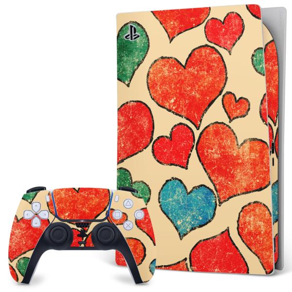 SONY PS5 �f�W�^���G�f�B�V���� �v���C�X�e�[�V���� ��p�������ȃX�L���V�[�� �\�邾���� �f�U�C���X�e�b�J�[  �ԁ@���b�h�@�n�[�g�@�͗l�@���g�� 007995