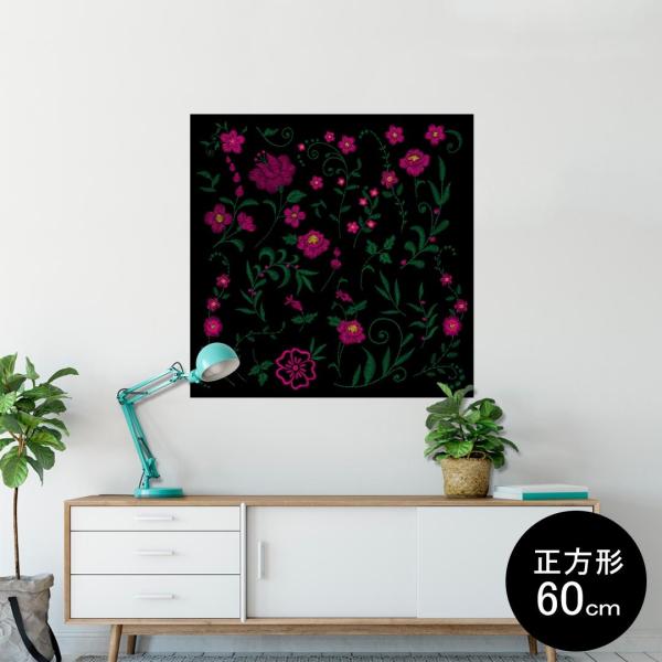 �|�X�^�[ �E�H�[���X�e�b�J�[ �V�[�����X�e�b�J�[ ���� 60×60cm Msize �� �������@�������� sticker poster �ԁ@�s���N�@flower 015886