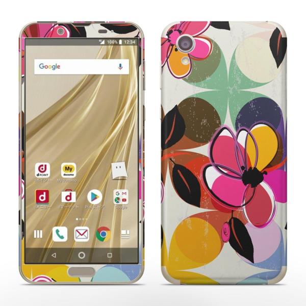 igsticker SH-01L SHV43 ���� AQUOS sense2 �Ή� �A�N�I�X docomo �h�R�� �S�ʃX�L���V�[�� �t�� �X�e�b�J�[ �ԁ@�t�����[�@�J���t���@�͗l 008472