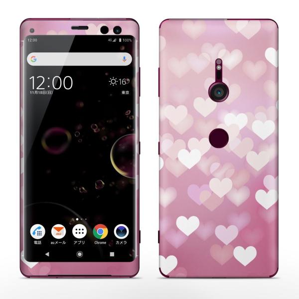 igsticker Xperia XZ3 SO-01L SOV39 801SO �e�Ή� docomo au softbank �G�N�X�y���A �S�ʃX�L���V�[�� �t�� �n�[�g�@�s���N 002007
