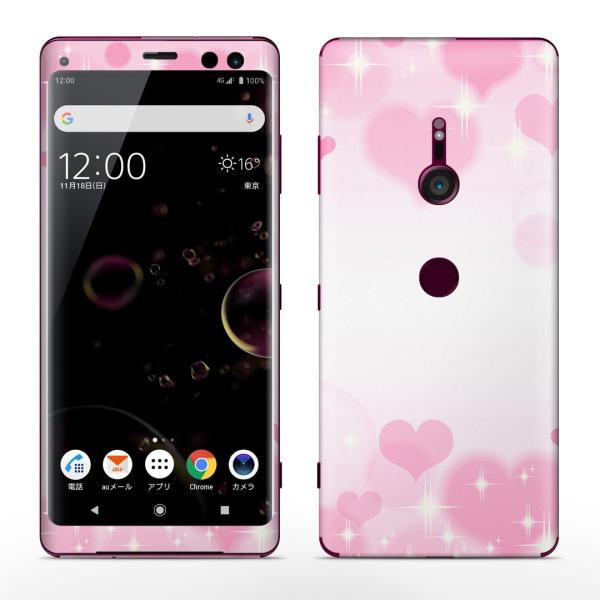 igsticker Xperia XZ3 SO-01L SOV39 801SO �e�Ή� docomo au softbank �G�N�X�y���A �S�ʃX�L���V�[�� �t�� �n�[�g�@�s���N�@�L���L�� 005206