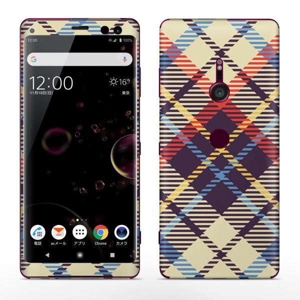igsticker Xperia XZ3 SO-01L SOV39 801SO �e�Ή� docomo au softbank �G�N�X�y���A �S�ʃX�L���V�[�� �t�� �`�F�b�N�@�͗l�@�J���t�� 007430