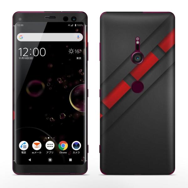 igsticker Xperia XZ3 SO-01L SOV39 801SO �e�Ή� docomo au softbank �G�N�X�y���A �S�ʃX�L���V�[�� �t�� ���@�u���b�N�@�ԁ@���b�h�@�͗l 008515