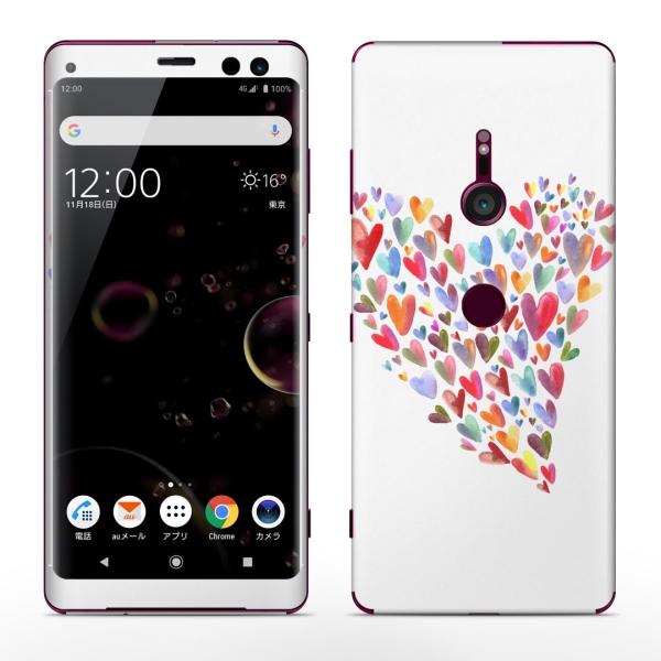igsticker Xperia XZ3 SO-01L SOV39 801SO �e�Ή� docomo au softbank �G�N�X�y���A �S�ʃX�L���V�[�� �t�� �n�[�g�@�J���t���@�F�� 009325