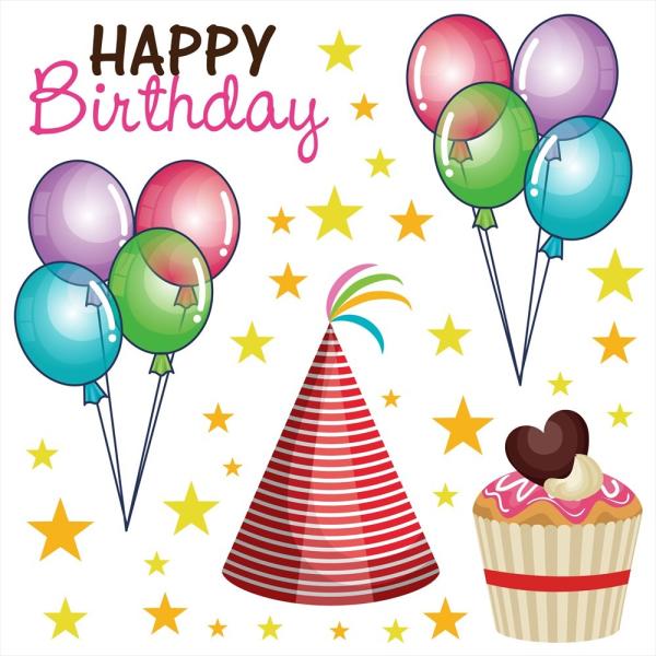 EH[XebJ[  590×1327mm wall sticker a birthday D o[ P[L p EH[XebJ[ 015247