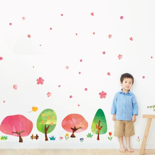 EH[XebJ[  590×1327mm wall sticker t spring  ~   w p[eB[ 015472