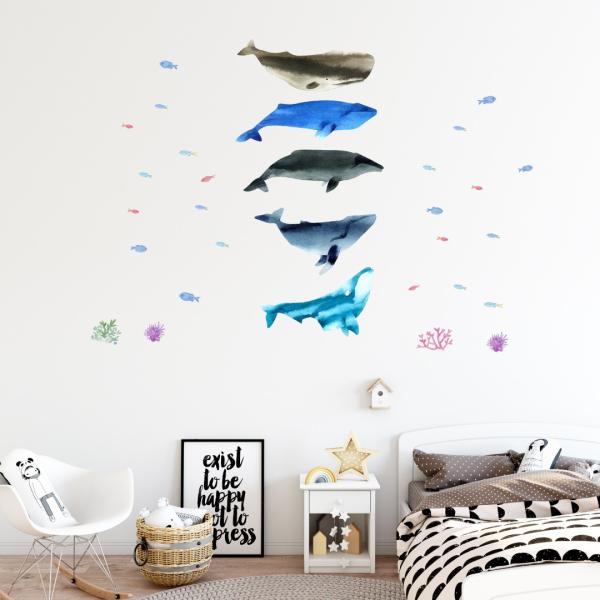C̐ V[EH[XebJ[  fish sea NW  CJ 邩 V`  90×90cm V[   ǎ wall sticker@