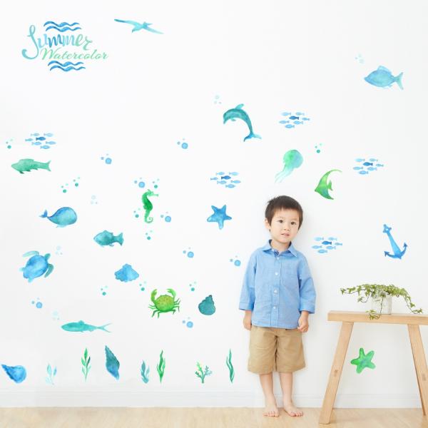 EH[XebJ[  590×1327mm wall sticker   fish sea NW  CJ 邩 EH[XebJ[ 016525