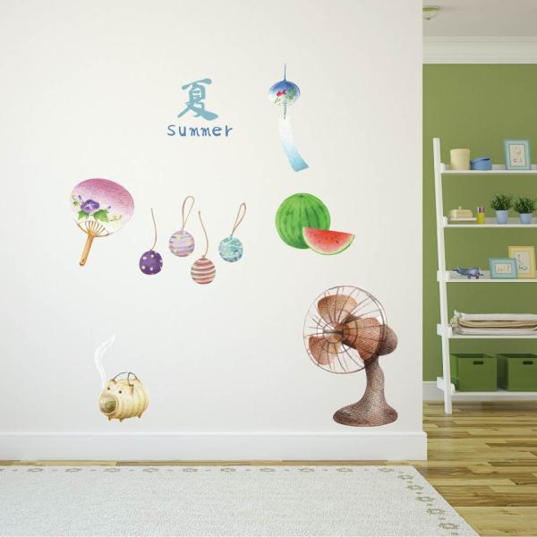 EH[XebJ[  590×1327mm wall sticker  summer ċx @   EH[XebJ[ 016954
