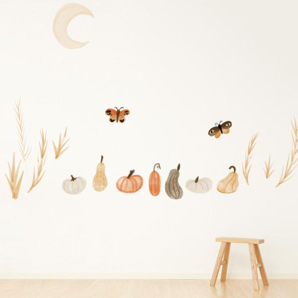 �E�H�[���X�e�b�J�[ ���� 590×1327mm wall sticker �H ������ autumn ���H�̖��� �\�ܖ� �g�t �� ���ڂ��� �E�H�[���X�e�b�J�[ 017393