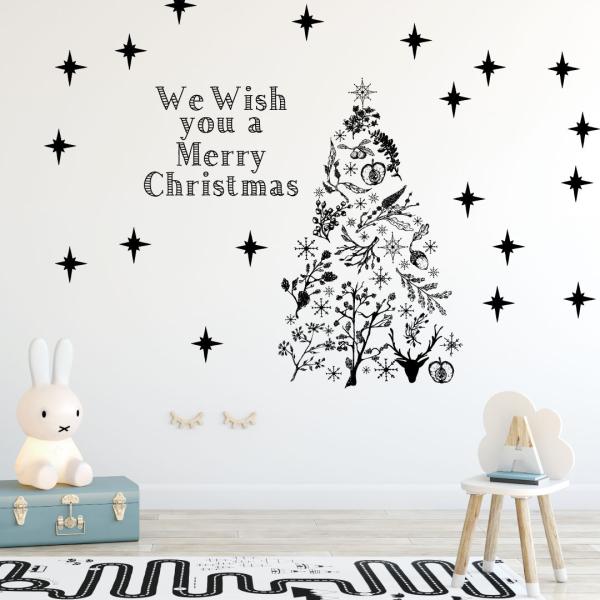 EH[XebJ[  590×1327mm wall sticker NX}X Christmas xmas mg[ c[ p[eB[ EH[XebJ[ 017606