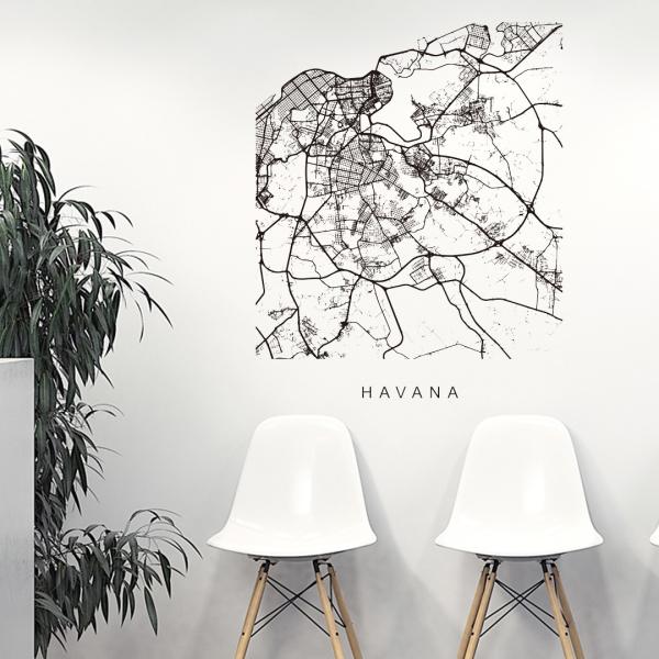 E̓ssMAPV[EH[XebJ[ 90×90cm n} Xg[g}bv street map world city@ss@n}@En}@@050136 Havana, Cuba