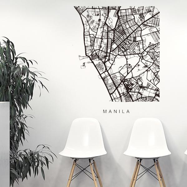 E̓ssMAPV[EH[XebJ[ 90×90cm n} Xg[g}bv street map world city@ss@n}@En}@@050146 Manila, Philippines