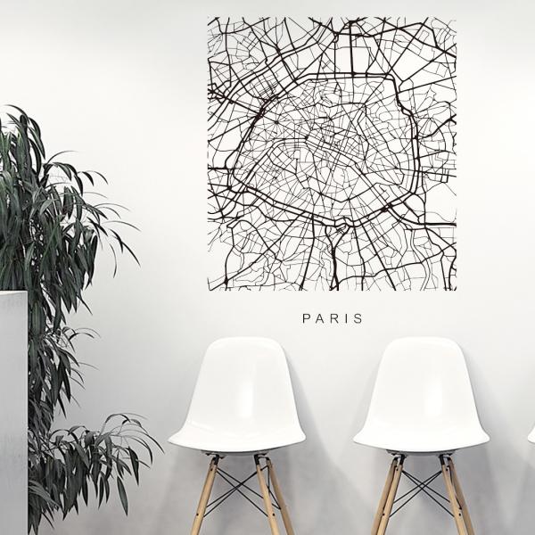 E̓ssMAPV[EH[XebJ[ 90×90cm n} Xg[g}bv street map world city@ss@n}@En}@@050154 Paris, France