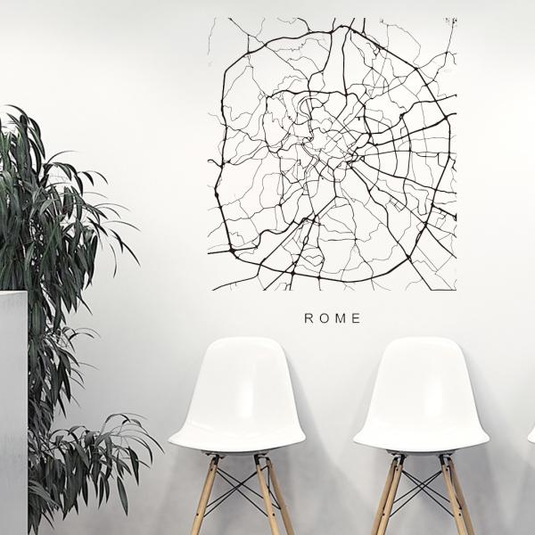 E̓ssMAPV[EH[XebJ[ 90×90cm n} Xg[g}bv street map world city@ss@n}@En}@@050155 Rome, Italy