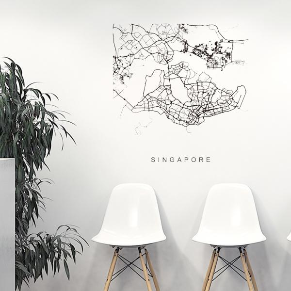 E̓ssMAPV[EH[XebJ[ 90×90cm n} Xg[g}bv street map world city@ss@n}@En}@@050160 Singapore, Singapore