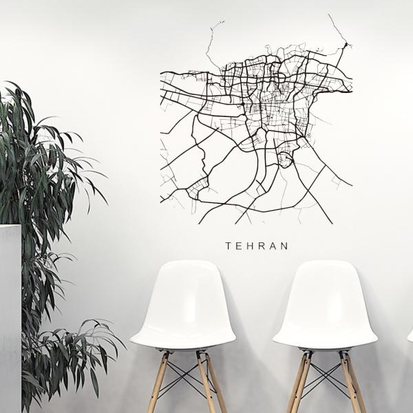 E̓ssMAPV[EH[XebJ[ 90×90cm n} Xg[g}bv street map world city@ss@n}@En}@@050163 Tehran, Iran