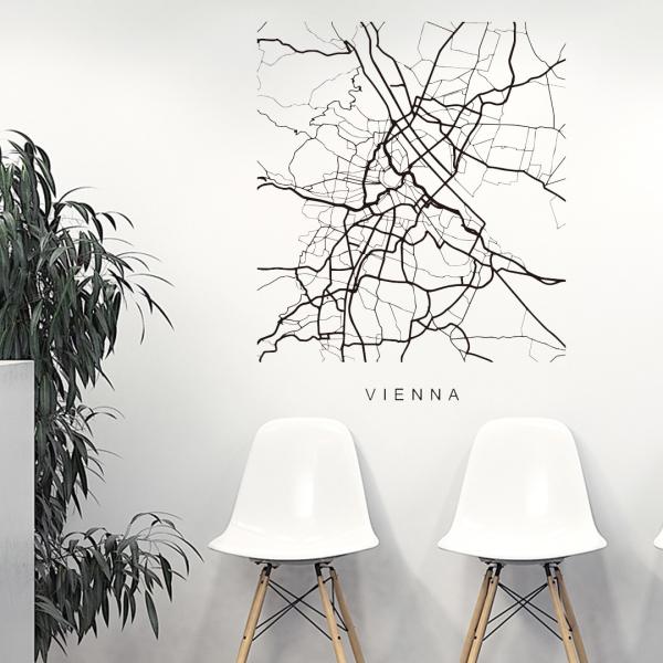 ���E�̓s�sMAP���V�[�����E�H�[���X�e�b�J�[ 90×90cm �n�} �X�g���[�g�}�b�v street map world city�@�s�s�@�n�}�@���E�n�}�@�@050165 Vienna, Austria