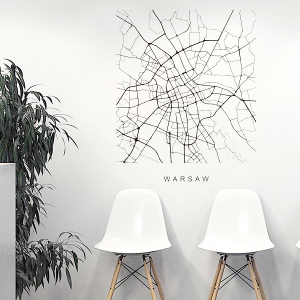 E̓ssMAPV[EH[XebJ[ 90×90cm n} Xg[g}bv street map world city@ss@n}@En}@@050166 Warsaw, Poland